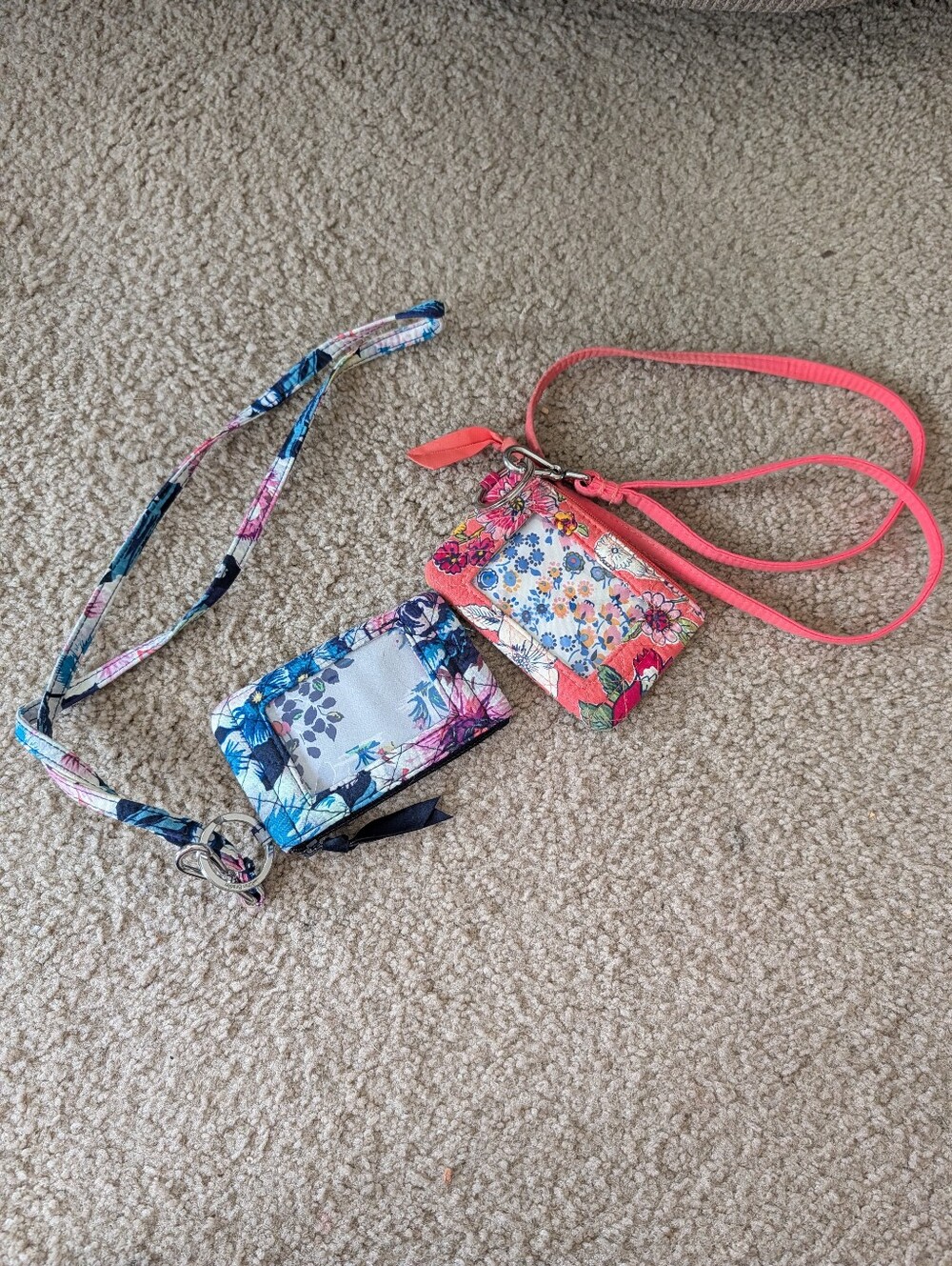 Two Vera Bradley Zip ID Lanyards